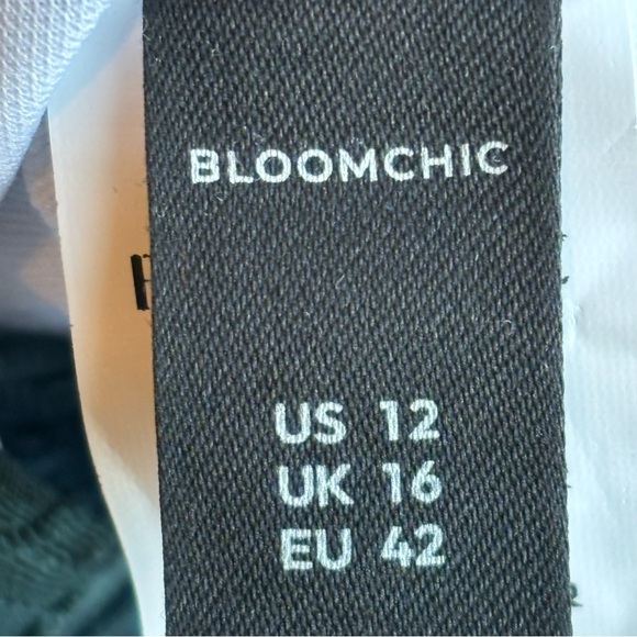 Bloomchic 12 NWT green webbing wrap boho ribbon detail one piece swimsuit - Picture 15 of 16